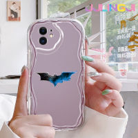 Jlingji เคสสำหรับ iPhone 11 11 Pro 11 Pro Max เคสแฟชั่นลายค้างคาวขอบเนื้อครีมนิ่มเคสมือถือกันกระแทกแบบใสสร้างสรรค์เคสโปร่งใสลายกล้องถ่ายรูปซิลิกาเจลป้องกัน