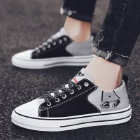 ? Canvas mens shoes 2023 new summer casual all-match breathable flat shoes youth skate shoes Korean trend cloth shoes