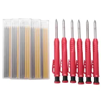 6 Pieces Solid Carpenter Pencils with 36 Refill Leads Woodworking Pencil with Sharpener for Wood Carpenters Drawing