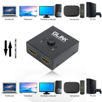 กล่องสลับสัญญาน Switcher HDMI โดย GLINK รุ่น GL-400 เข้า 1 ออก 2 สินค้ามีประกัน