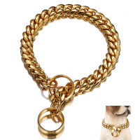 14mm Gold Big Dog Collar Chain Stainless Steel Training P Chain Choker Silver Luxury  Necklace Collars For Large Dogs Product