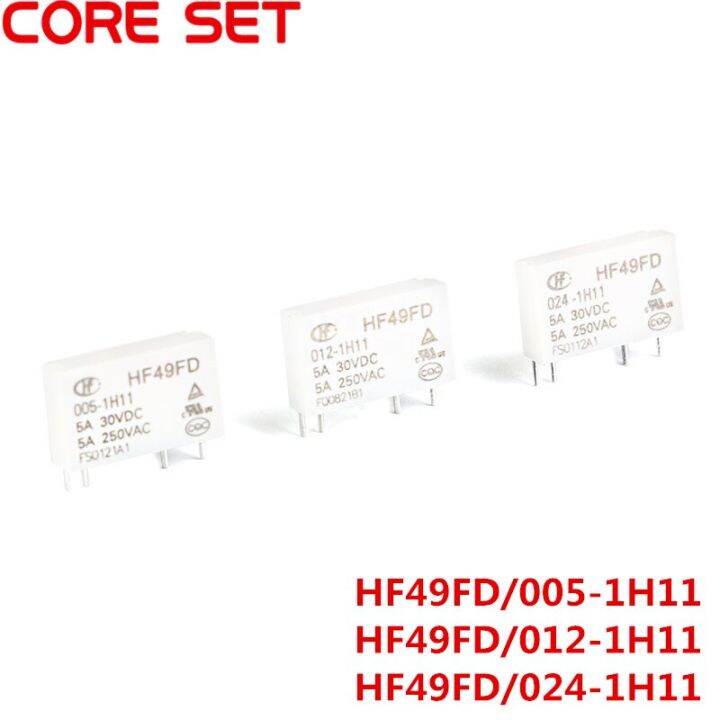 รีเลย์5ชิ้น12โวลต์-hf49fd-005-1h11-hf49fd-005-1h11รีเลย์1h11-4pin-5a-5โวลต์รีเลย์12โวลต์24โวลต์