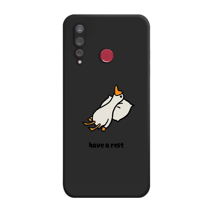 เคส-huawei-nova-4-case-เคสการ์ตูนน่ารักเป็ดเคสซิลิโคนเหลว-flocking-ฝาครอบโทรศัพท์ป้องกัน-เคสโทรศัพท์