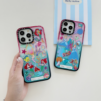 เคสโทรศัพท์ดิสนีย์ iPhone 11 12 Pro Max 13 Pro Max 7 8 Plus X XS XR เจ้าหญิงดิสนีย์ไล่ระดับสีซินเดอเรลล่าแอเรียลพิมพ์ลายเคสโทรศัพท์