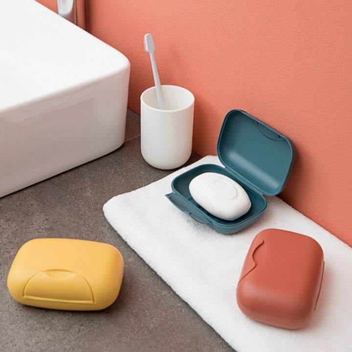 new-portable-travel-soap-box-four-colors-waterproof-leak-proof-stylish-compact-easy-to-carry-bathroom-storage-sealed-box-soap-dishes