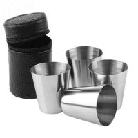 【YF】✺№△  4/6pcs Cups Shot Glass Beer Cup Metal Wine Tumbler Mugs Camping Hiking Set