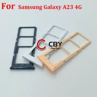 อะไหล่สำหรับ Samsung Galaxy A23 A235F ซิมช่องเสียบบัตรที่ใส่ถาดช่องเสียบซิมเครื่องอ่านการ์ด LKT37121