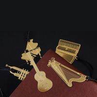 Bookmark Instrument Creative Fixed Piano Guitar with Lanyard Notebook Metal Violin Organ Harp Violin