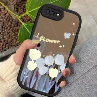 เคสสำหรับเคส Realme C1ภาพวาดสีน้ำมันเคสลายดอกไม้พื้นผิวกระจกบางนุ่มบางเคสโทรศัพท์