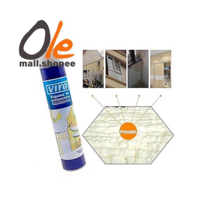 ☼Vira Polyurethane Foam PU Foam Spray (750ml) Fills Cracks And Joints