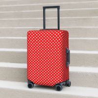 Red And White Hearts Suitcase Cover Polka Dot Cruise Trip Protector Flight Useful Luggage Supplies