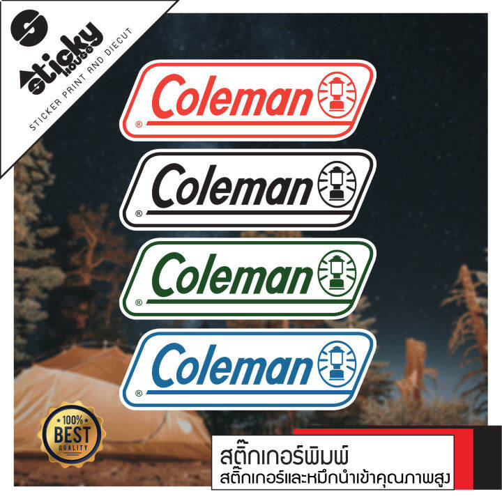 sticker-สติ๊กเกอร์-ลาย-coleman-พื้นสีขาว-สติ๊กเกอร์ติดได้ทุกที่-มีหลายสี-หลายขนาด-สติ็กเกอร์กันน้ำ