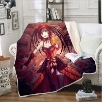 2023 in stock Tokisaki Kurumi Funny Character Blanket 3D Print Sherpa Blanket on Bed Home Textiles Dreamlike Style 06，Contact the seller to customize the pattern for free