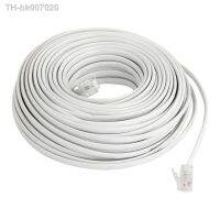 ♙◎  Flexible RJ11 6P2C Telephone Extension Cable 19M White