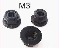 Kualitas 100 pcs/lot Tinggi M3 Flange Baja Dengan Seng Hitam Nylon Lock Nut