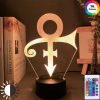 อะคริลิค Led Night Light Prince Symbol โลโก้ Nightlight สำหรับตกแต่งห้องสำนักงาน Touch Sensor เปลี่ยนสีตาราง Usb Lamp