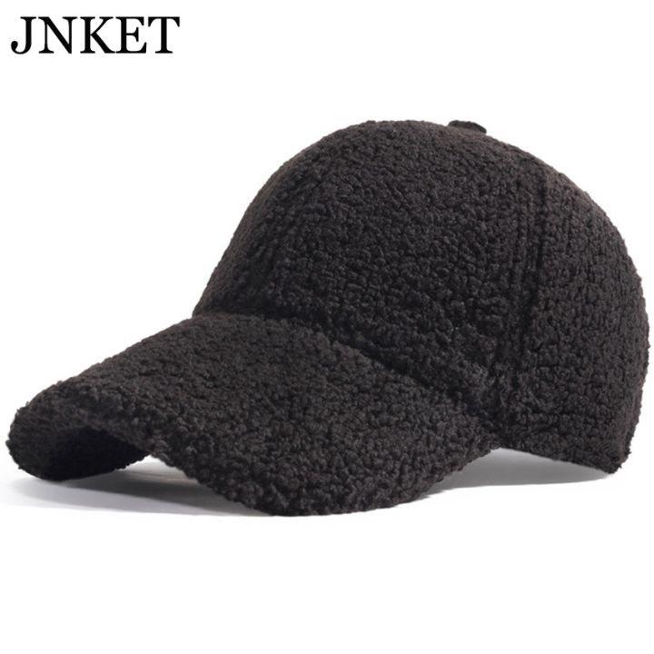 jnket-fashion-women-lamb-wool-baseball-cap-winter-warm-caps-trucker-hat-outdoor-sports-sunhat-gorras-baseball-casquette