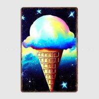 Abstract Ice Cream Galaxy | ระบบสุริยะของเราโรงจอดรถโปสเตอร์ Shots โลหะห้องนั่งเล่นโรงภาพยนตร์ดีบุกที่กำหนดเองการตกแต่งบ้านโบราณ0810