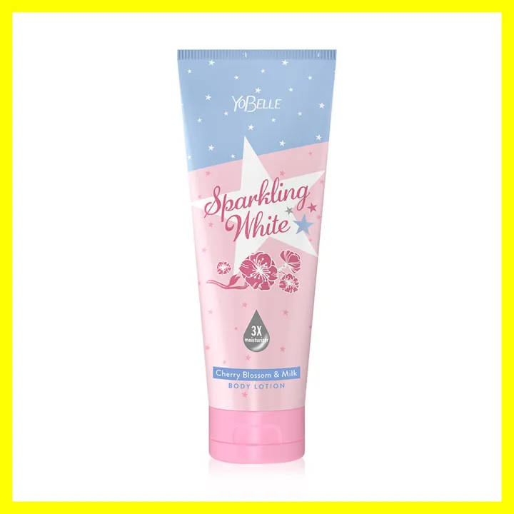 yobelle-sparkling-white-cherry-blossom-milk-body-lotion-200ml-โยเบล-บอดี้-โลชั่น-สปาร์คกลิ้ง-ไวท์-โลชั่นบำรุงผิวกาย-เพื่อผิวกระจ่างใส