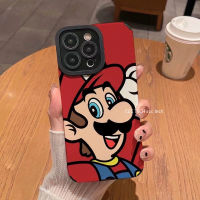 หนังคุณภาพสูงมาริโอ้สีแดงเคสโทรศัพท์ iPhone 14 Pro Max 13 Pro Max 11 12เคสโทรศัพท์ iPhone 6น่ารักมีระดับ8 7 Plus นิ่มวัสดุที่ดี I เคสโทรศัพท์