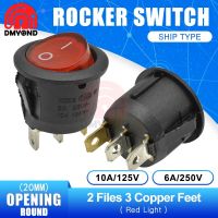 Baru 3PIN 20Mm Pada/Off Bulat Perahu Rocker Switch dengan Lampu DC AC 6A/250V Tahan Air cap Mobil Dash Dashboard 2 File 3 Tembaga Kaki