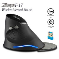 ZELOTES F-17 Gaming เมาส์แนวตั้ง6ปุ่ม2400DPI Ergonomic Upright ไร้สาย LED เดสก์ท็อปเกมเม้าส์สำหรับคอมพิวเตอร์แล็ปท็อปโน้ตบุ๊ค