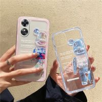 เคสใส่โทรศัพท์สำหรับ OPPOA78 OPPO A78 4G 2023เคสนิ่มซิลิโคนใสแบบเรียบง่ายลายหมีการ์ตูนคู่น่ารักฝาครอบกันกระแทก