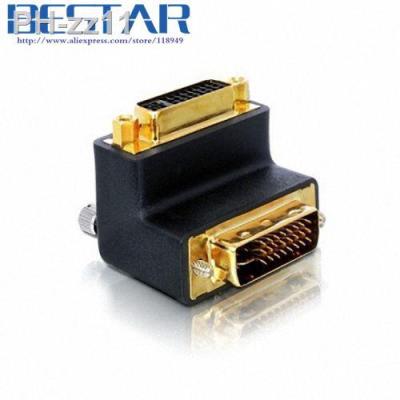 90 Degree Right Angled DVI 24 5 D dvi-d Digital Dual Link Male To Female Extension Adapter for HDTV LCD Monitor