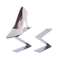 Metal n Shape Stainless Steel Shoe Holder Display Stand Bracket Retailing Store Shoes Holder Showing Tray