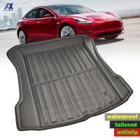 ปรับแต่งสำหรับ Tesla รุ่น3 BlueStar 2017 2018 2023ด้านหลัง Cargo Liner Boot ถาด Trunk Mat กระเป๋าเดินทางชั้นพรมถาดกันน้ำ