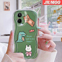 เคส JIUMOO สำหรับ Realme 10เคสลายการ์ตูนน่ารักจระเข้ลายคลื่นป้องกันเลนส์กล้องเคสมือถือโปร่งใสทำจากซิลิโคนเคสนิ่มกันกระแทก