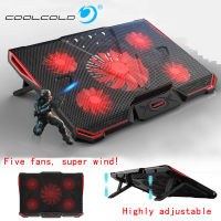 CoolCold Laptop Cooling Pad Air-cooled 5 Fans 2 USB Ports Adjustable Holder for 12 13 14 15 17 inch Laptop PC Notebook Cooler Laptop Stands