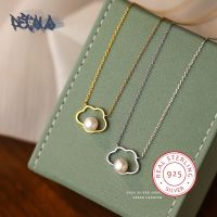 925 Sterling Silver Necklace For Women Elegant Ladies Auspicious Cloud Shaped Pearl Pendant Fashion Clavicle Chain Party Jewelry