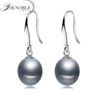 Real freshwater gray pearl earrings for women,wedding 925 sterling silver jewelry black natural pearl earring girl birthday gift