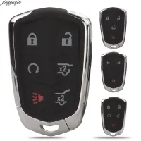 Jingyuqin 3/4/5/6 ปุ่มรีโมทรถยนต์กุญแจเชลล์สำหรับ Cadillac SRX CTS ATS XTS Escalade ESV Keyless Entry สมาร์ท FOB