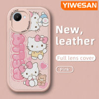 YIWESAN เคสสำหรับ Realme C30 C30s Narzo 50i ดี,เคสเคสใส่โทรศัพท์หนังใหม่ลาย Hello Kitty มีคลุมทั้งหมดเลนส์เคสมือถือกันกระแทกป้องกันการตกหล่นนิ่ม