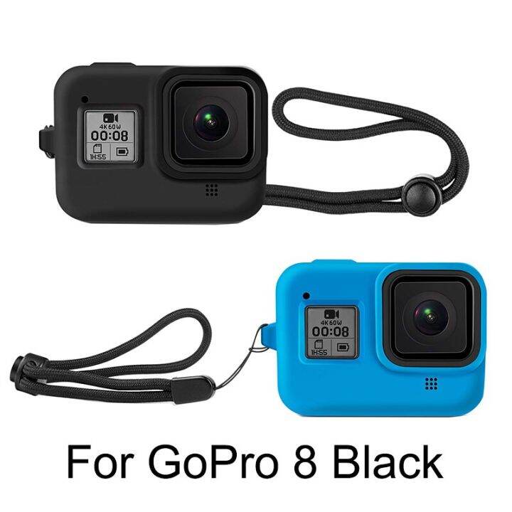 เคสซิลิโคนแบบนิ่มสำหรับ-gopro-hero-8-ปลอกคลุมทั้งหมดป้องกันสีดำสำหรับโกโปรพระเอก8กล้องแอคชั่นแคมเมราอุปกรณ์เสริม