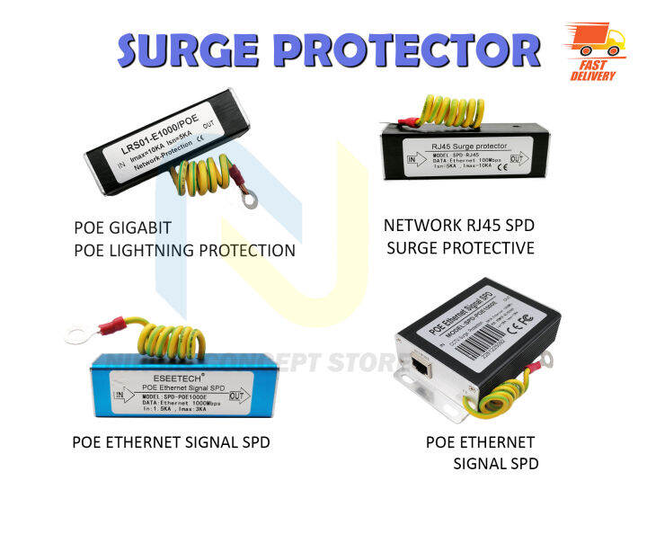 LAN & IP Camera Network RJ45 Surge Protector POE Gigabit Poe Network