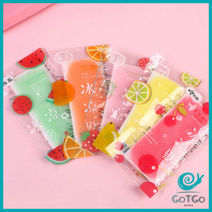 gotgo-สติ๊กเกอร์ลดไข้-เจลลดไข้-เจลเย็น-เจลหอมๆ-กลิ่นผลไม้-cooling-sticke