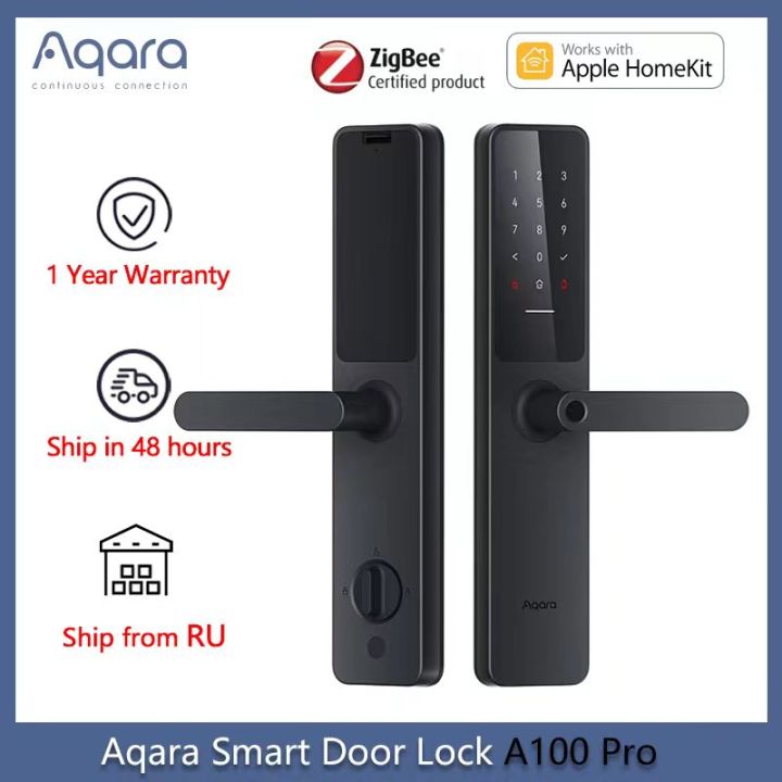 aqara-a100ประตูล็อคอัจฉริยะโปรซิกบีบลูทูธ5-0-apple-homekey-ปลดล็อคลายนิ้วมือทำงานกับ-apple-ชุดบ้าน-aqara-home