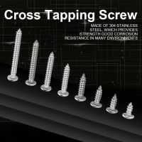 200pcs M4 Screws Stainless Steel Cross Self Tapping Screws Combination Set Pan Head Screws Self-drilling Screws Wood Work Size 8mm-35mm