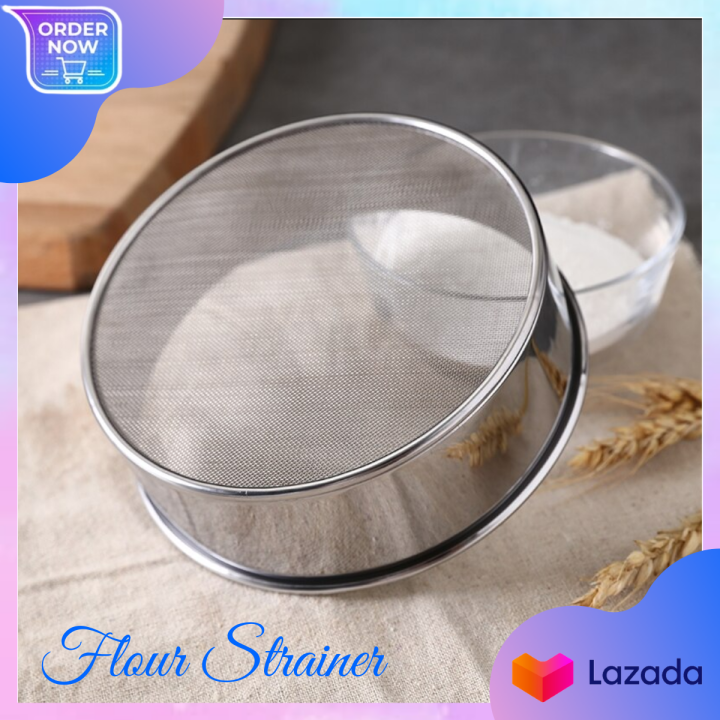 Kitchen Fine Mesh Flour Sifter Professional Round Stainless Steel Flour