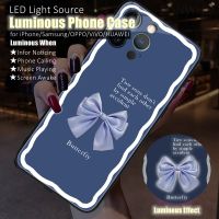 เคสโทรศัพท์เรืองแสงไฟ LED แฟชั่น,เคสโทรศัพท์เรืองแสงสำหรับ iPhone Samsung HUAWEI OPPO ViVO ฤดูใบไม้ร่วงป้องกันรอยขีดข่วนอุปกรณ์เสริม Clubing เย็น