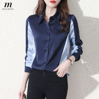 MISUMIXIU Shirt Design Sense Niche Style Autumn 2021 New Chiffon Shirt Retro Commuter Fashion Long-sleeved Shirt Women