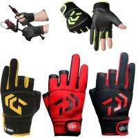 【LZ】๑✷◊  Original Daiwa Fishing Gloves Men Women Outdoor Fishing Protection Anti-slip 3 Cut Finger Sports Fish Equipment Angling Gloves