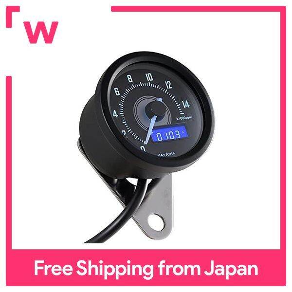 Daytona VELONA Electric Tacho Meter for Motorcycle Black Body/White LED