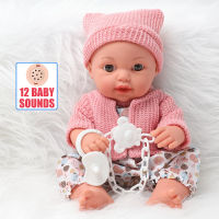 30cm simulation long hair bebe reborn newborn doll 12 inch Soft silicone Realistic twin doll DIY Sound education toys kids