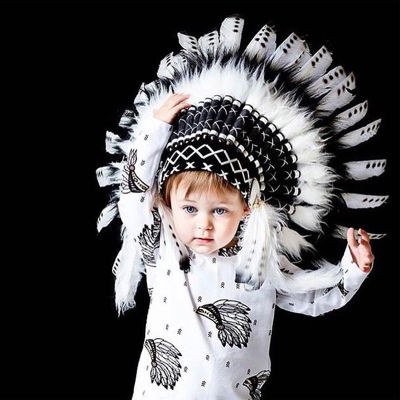Ins Nordic Kids Hat Indian Style Feather Headgear Baby Crown Headgear Christmas Party Decoration Baby Photography Props