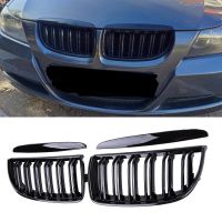 Gloss Black Car Front Bumper Grilles Double Line Grille Racing Grill For BMW E90 E91 3 Series 323I 328I 335I 330I 325I 05-08 ABS