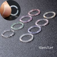 10PCS/Lot Bioplast Flexible Nose Ring Colorful Septum Clicker Tragus Cartilage Transparent Hoop Women Man Body Piercing Jewelry